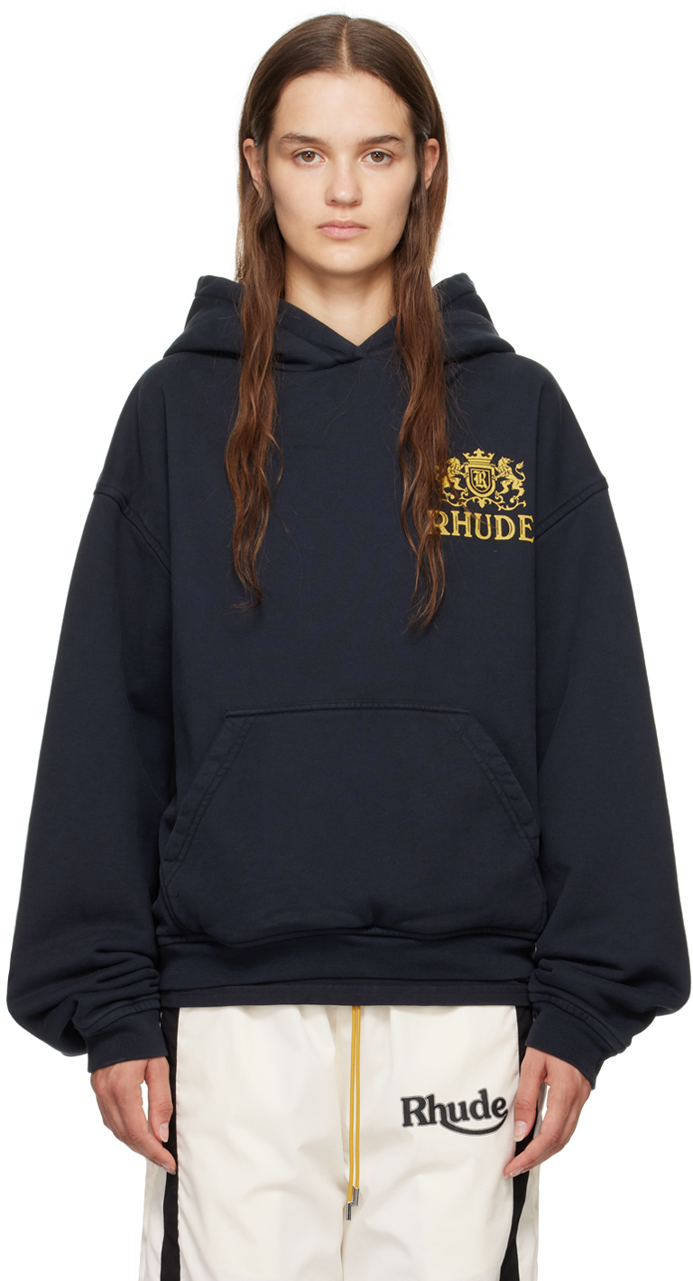 Shop Rhude Black Cresta Cigar Hoodie In 2306 Vtgblack