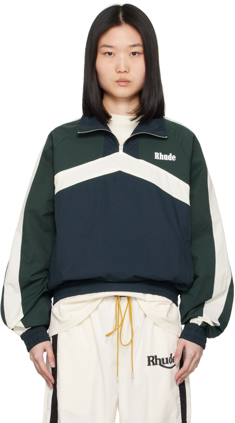 Navy & Green Motorsport Track Jacket