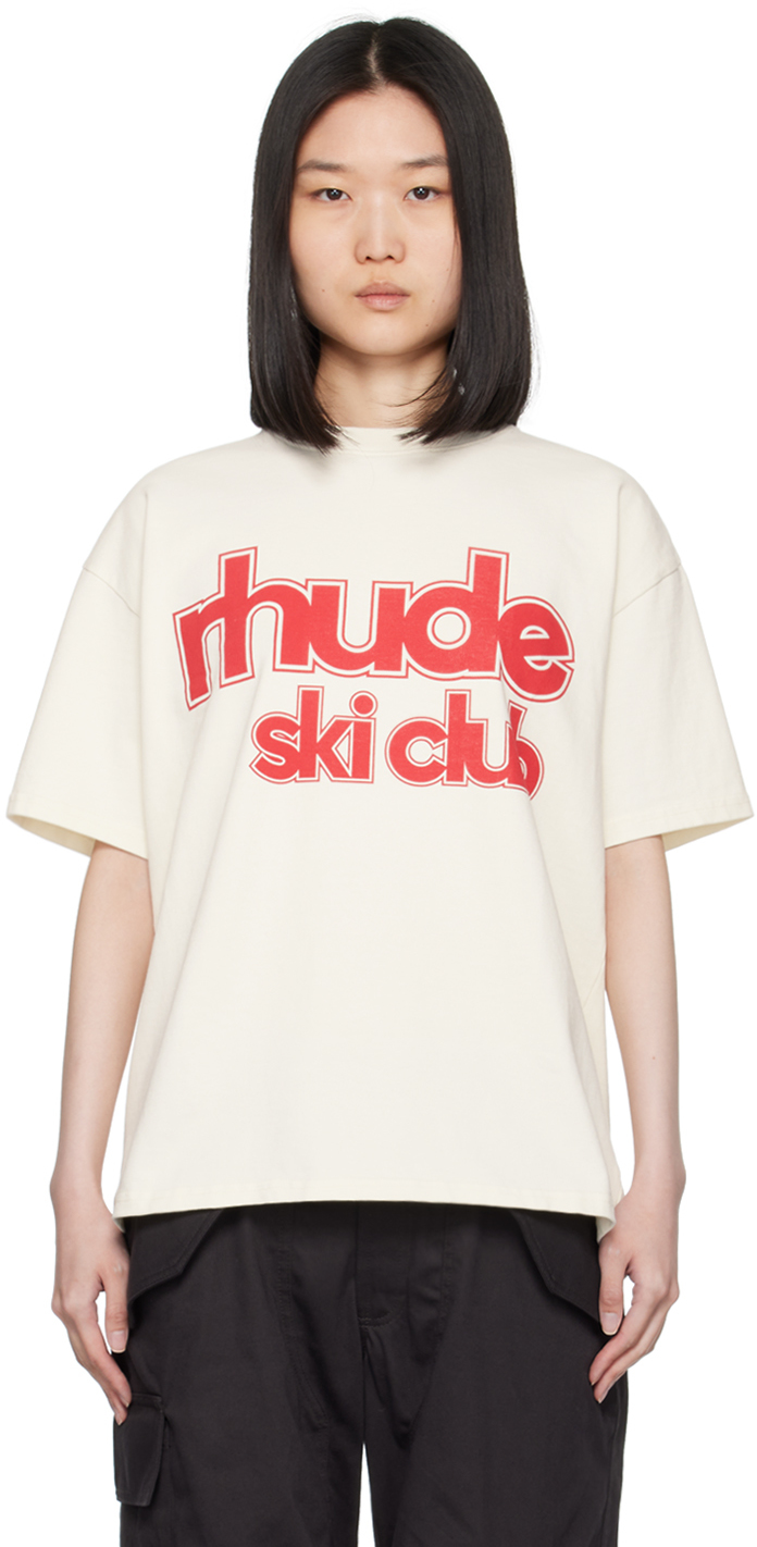 【関税込み】Rhude オフホワイト Rhude Ski Club Tシャツ Off-White 'Rhude Ski Club' T-Shirt by Rhude on Sale