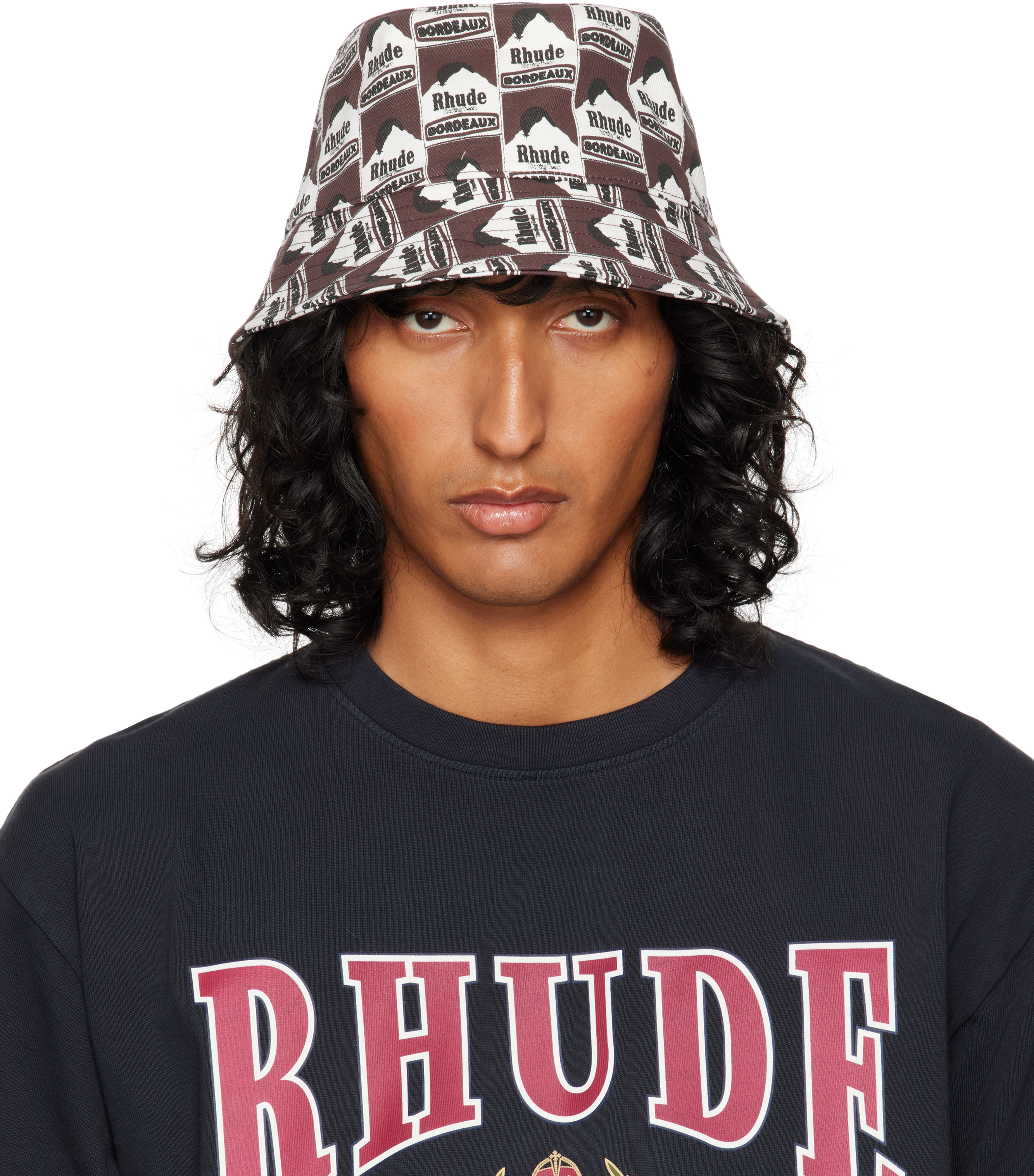 Burgundy & White Moonlight Bucket Hat