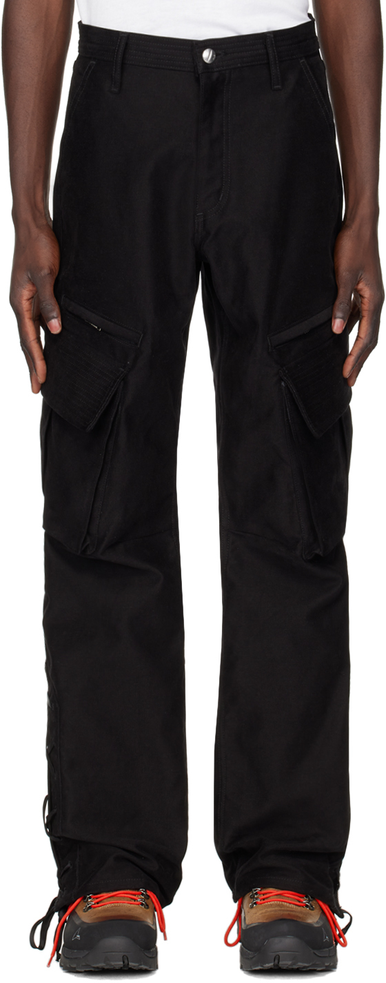 Shop Rhude Black Corda Ski Cargo Pants