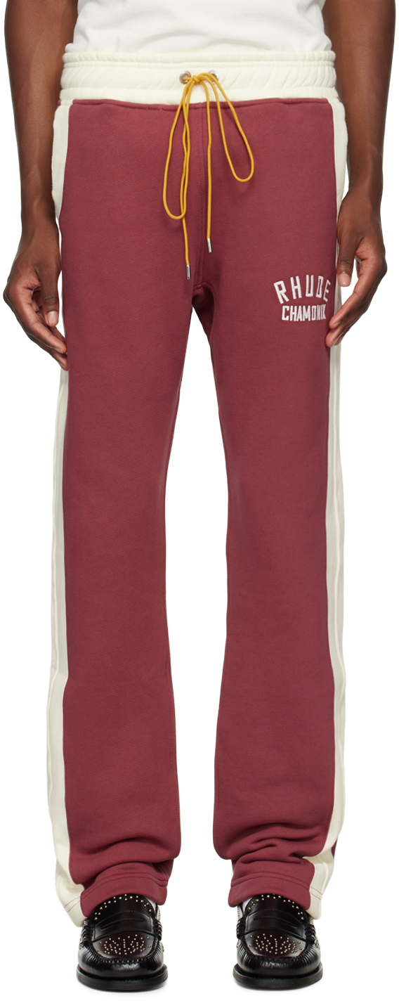 Off-White & Burgundy 'Rhude Chamonix' Sweatpants