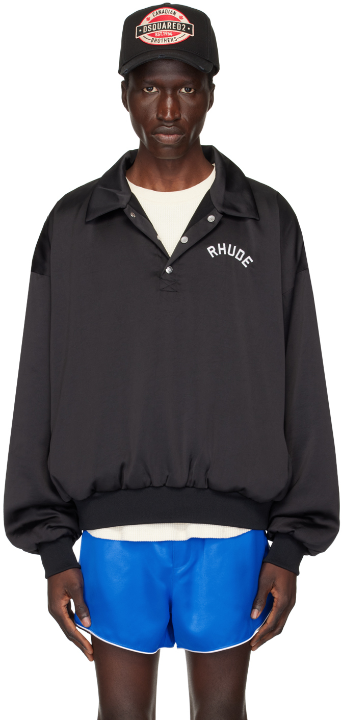 Black Vintage Rugby Polo