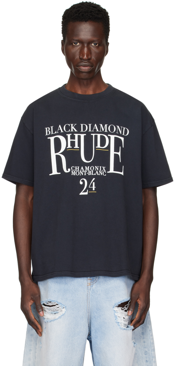 【関税込み】Rhude ブラック 'Rhude' Cadre Tシャツ RHUDE CADRE TEE – R H U D E