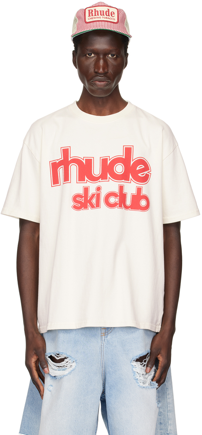 【関税込み】Rhude オフホワイト Rhude Ski Club Tシャツ Off-White 'Rhude Ski Club' T-Shirt by Rhude on Sale