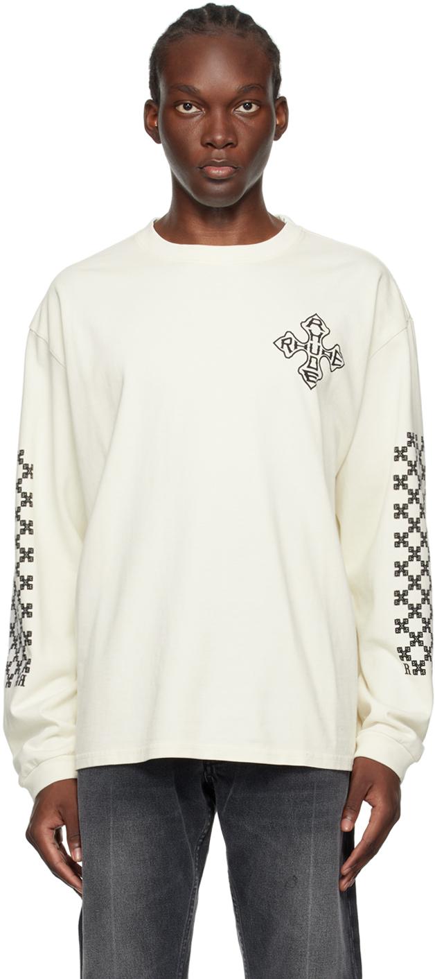 RHUDE Men s Cross Long Sleeve T Shirt