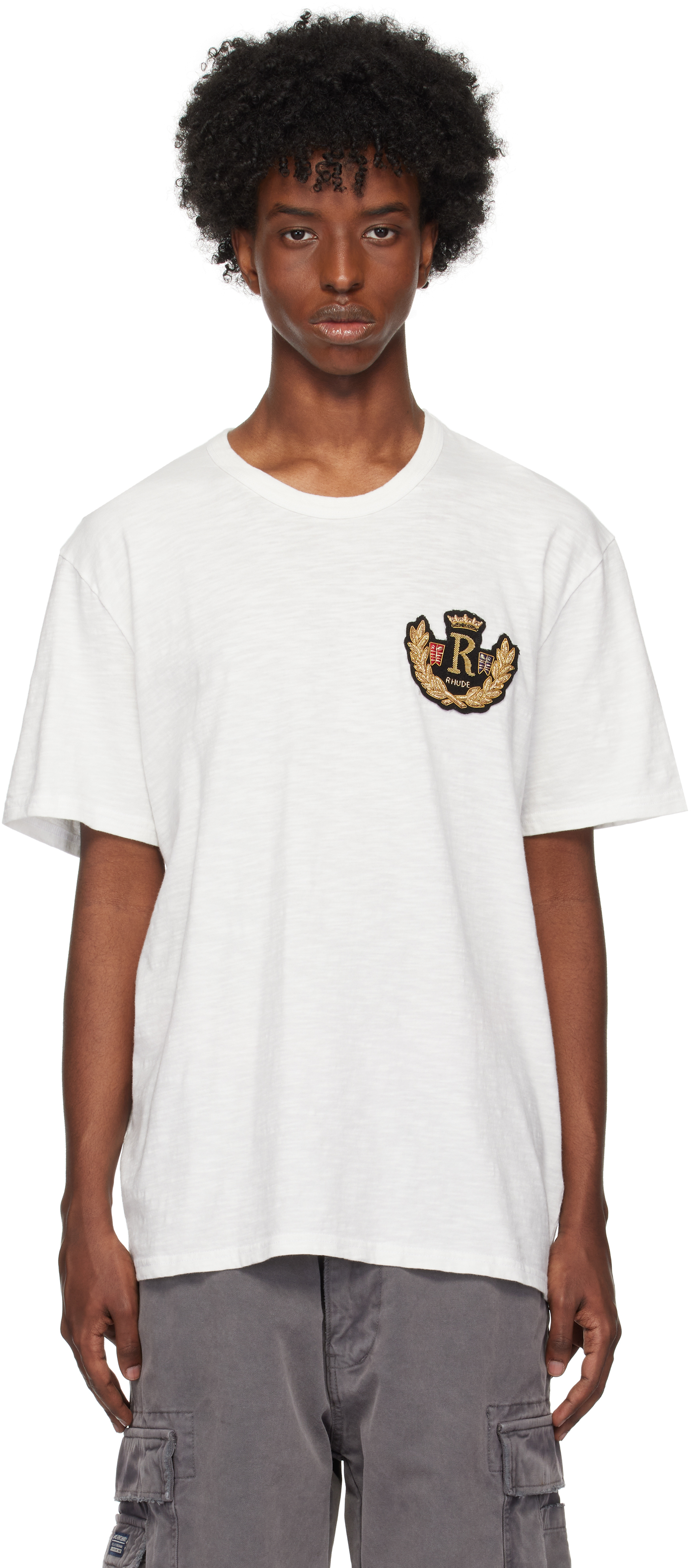 Shop Rhude White '' Crest T-shirt In Vtg White