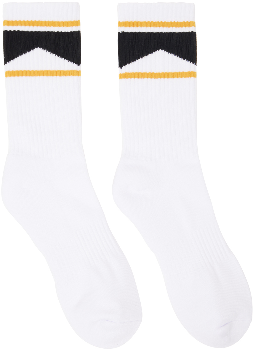 SSENSE Exclusive White Chevron Logo Socks