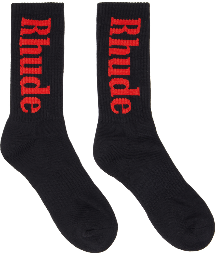 White Vertical Logo Socks