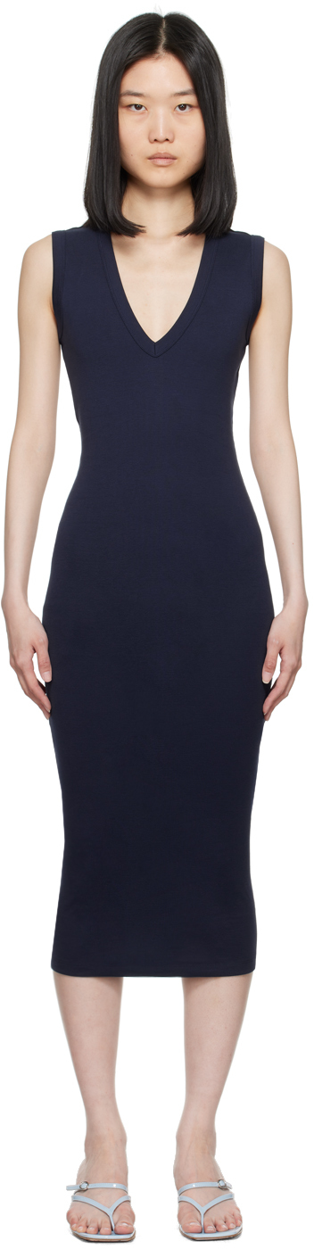 Shop Flore Flore Navy Dewi Midi Dress