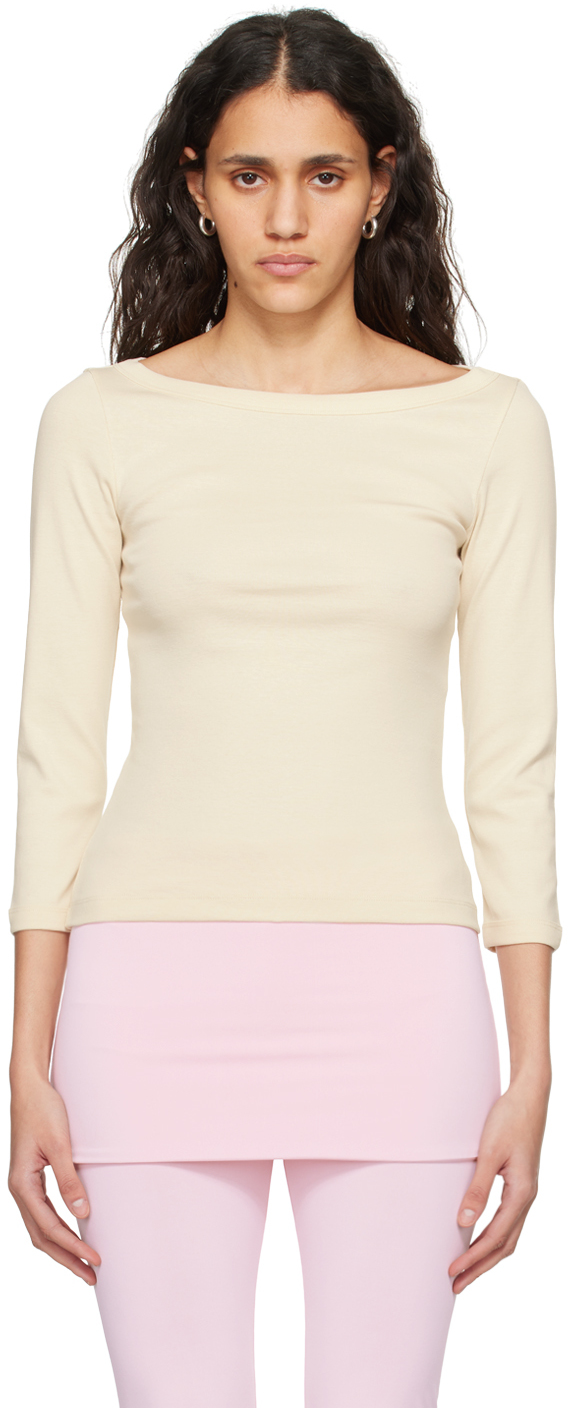 Shop Flore Flore Off-white Steffi Long Sleeve T-shirt In Off White