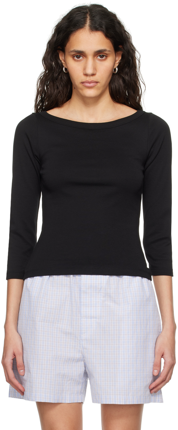 FLORE FLORE: Black Steffi Long Sleeve T-Shirt | SSENSE