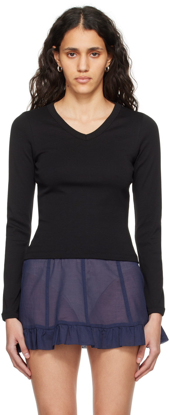 FLORE FLORE: Black Jill Long Sleeve T-Shirt | SSENSE