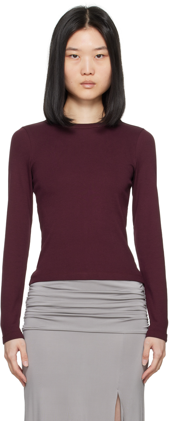 Shop Flore Flore Purple Max Long Sleeve T-shirt In Plum