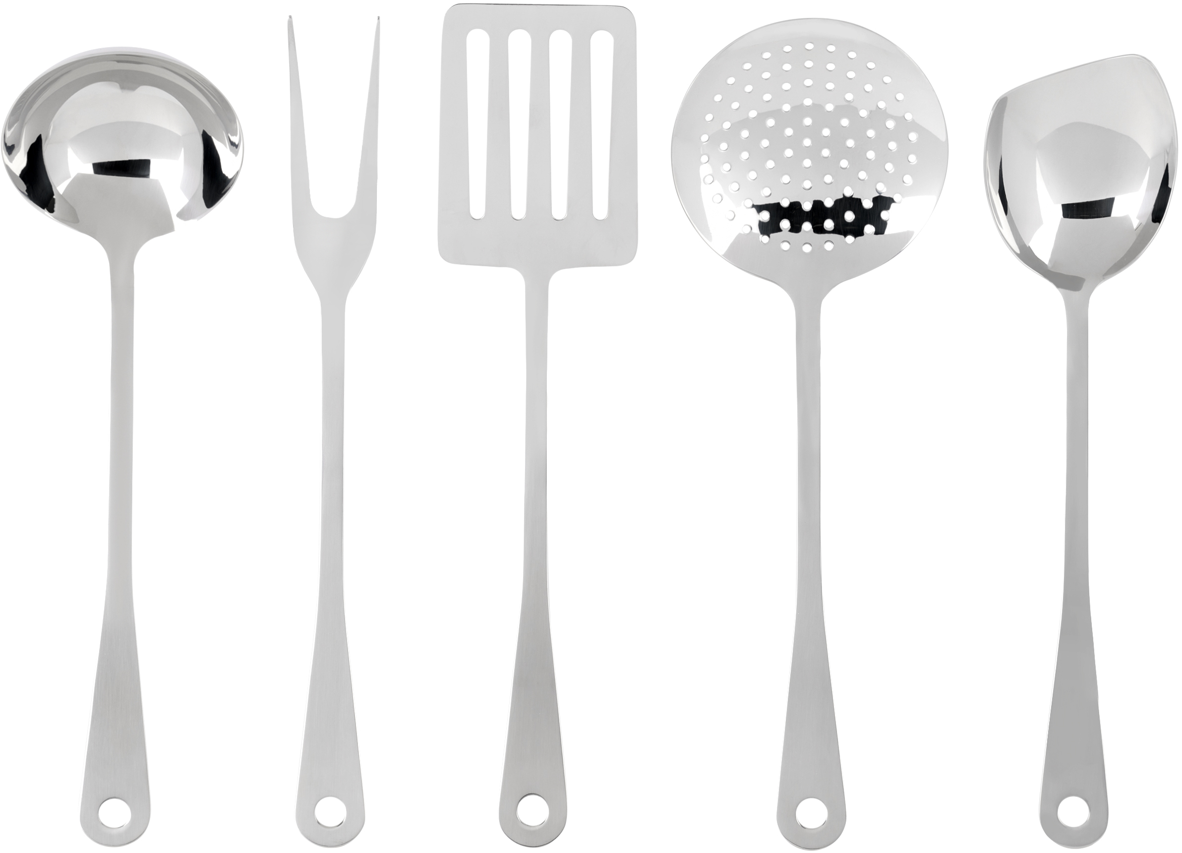 Alessi Silver Ajm19 Kitchen Cutlery Set, 5 Pcs In Stainless Steel