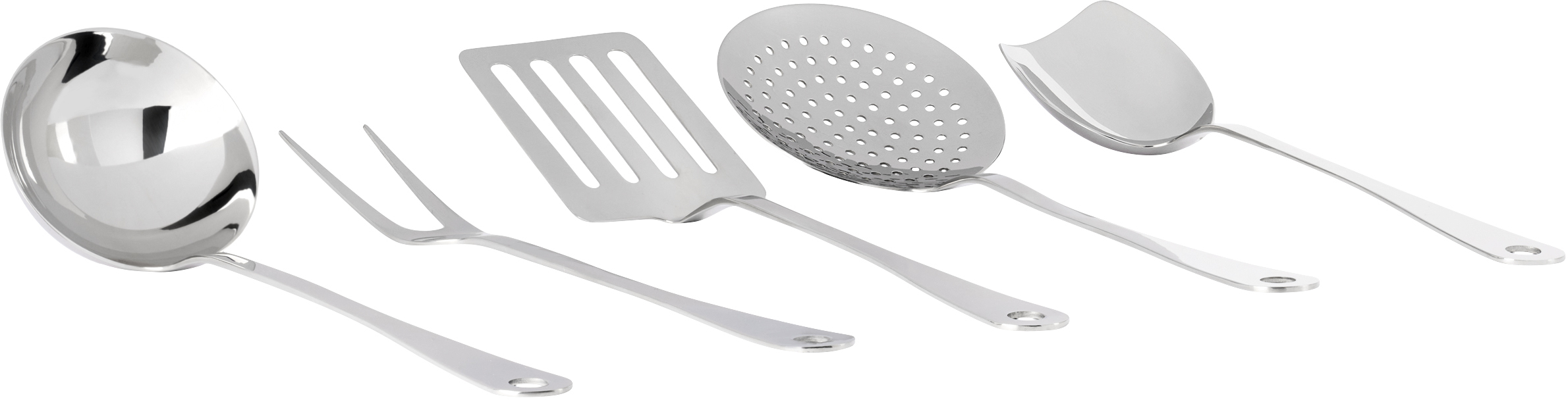Alessi Silver Ajm19 Kitchen Cutlery Set, 5 Pcs In Stainless Steel