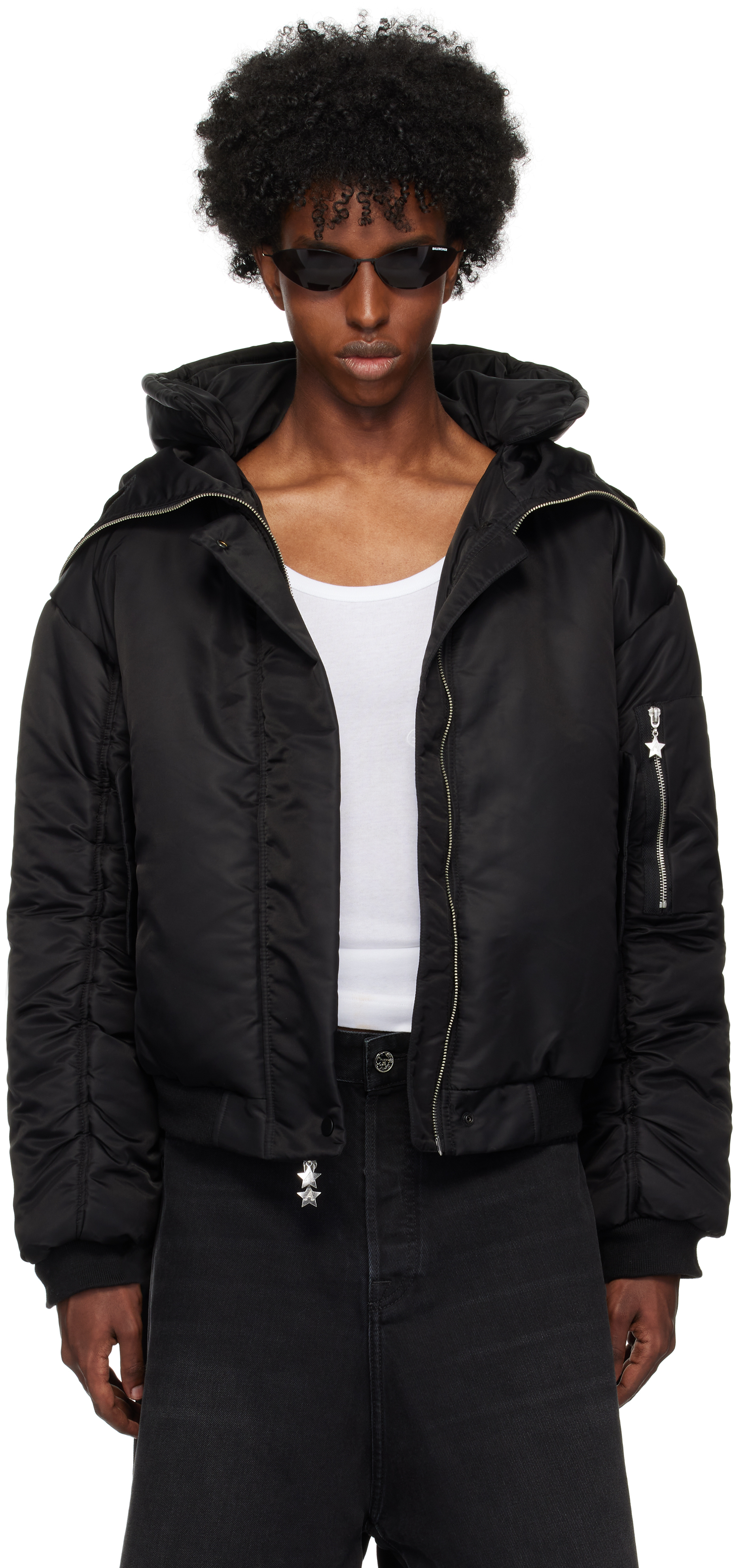 Shop Ashley Williams Black Butterfly Bomber Jacket