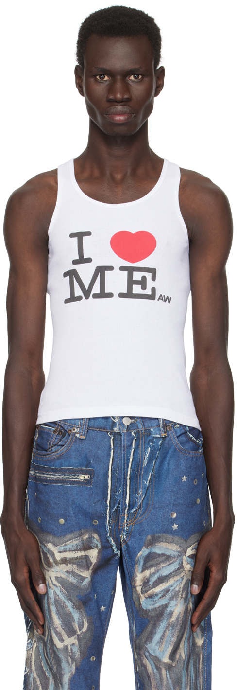 White 'I Heart Me' Tank Top