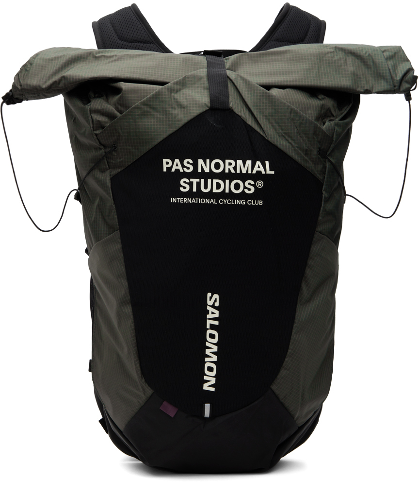 Pas Normal Studios Green & Black Salomon Edition Acs Backpack In Burgundy