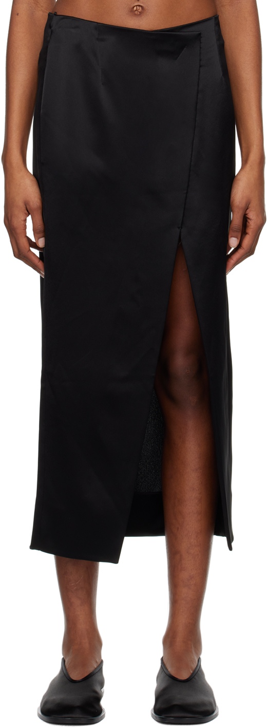 Black Viola Midi Skirt