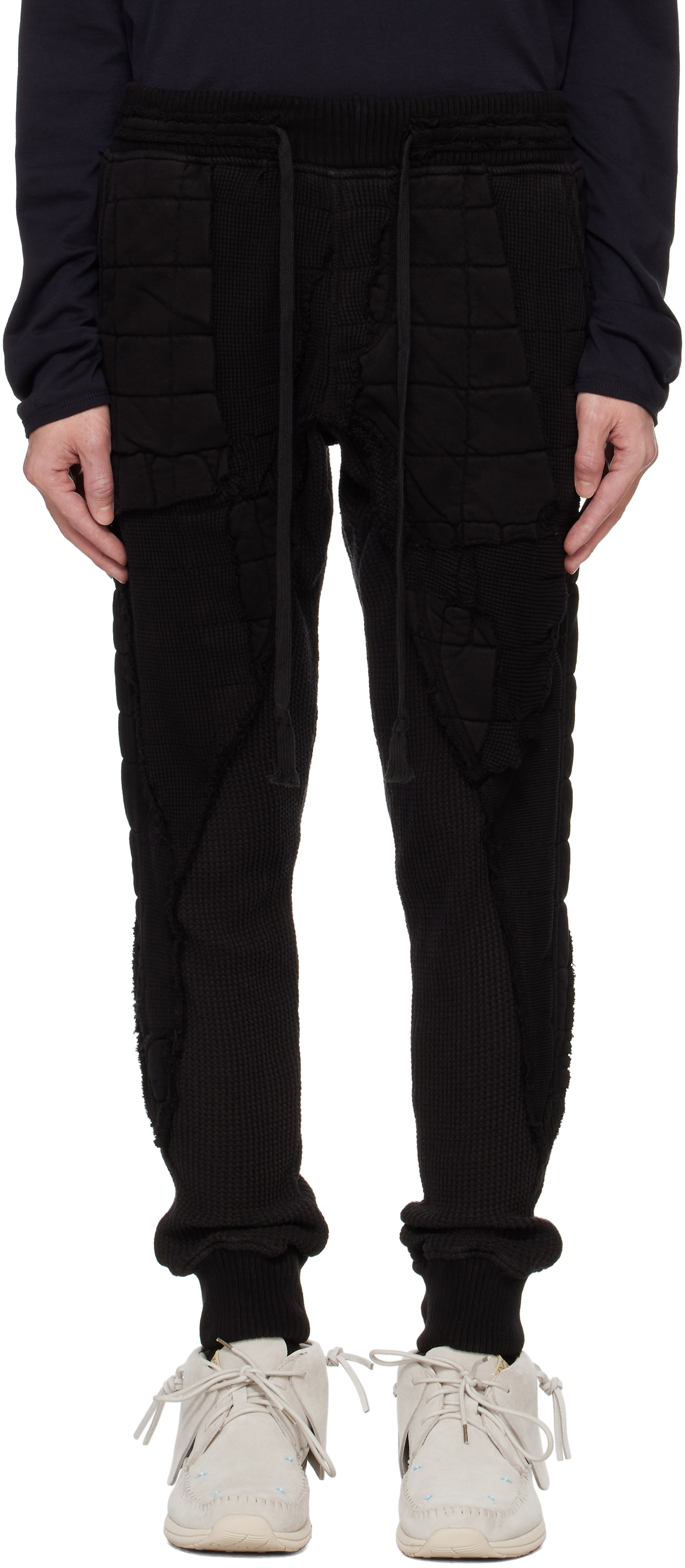 Black Stitchwork 50/50 Sweatpants