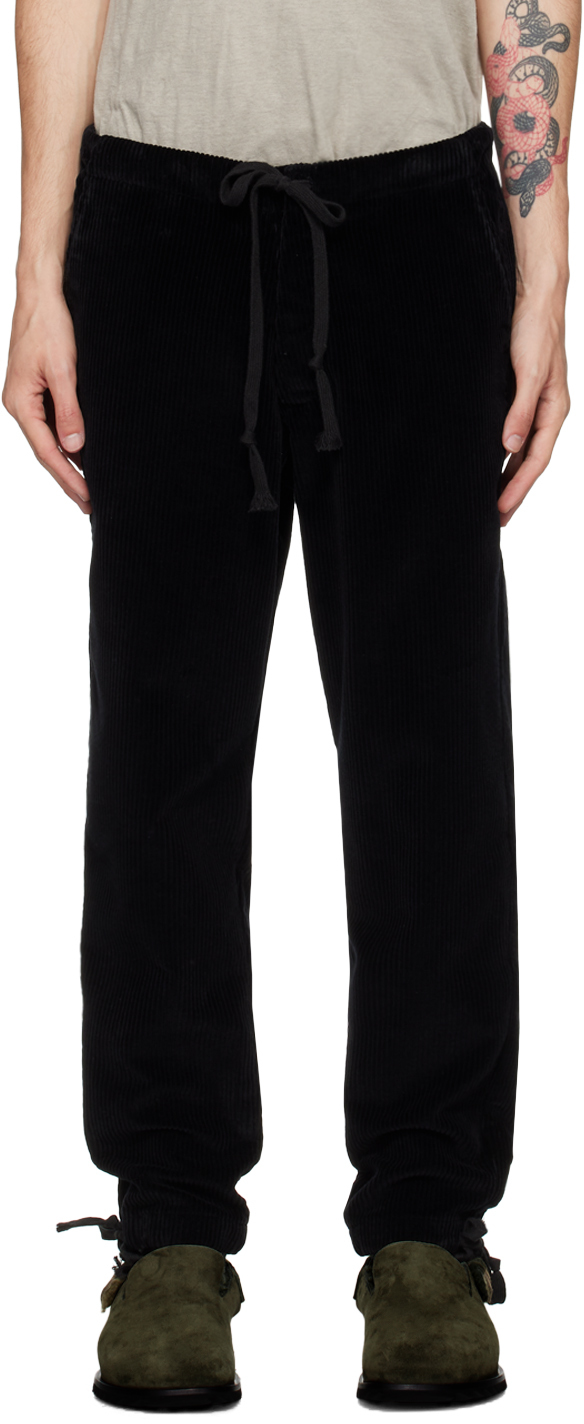 Shop Greg Lauren Black Cord Lounge Pants