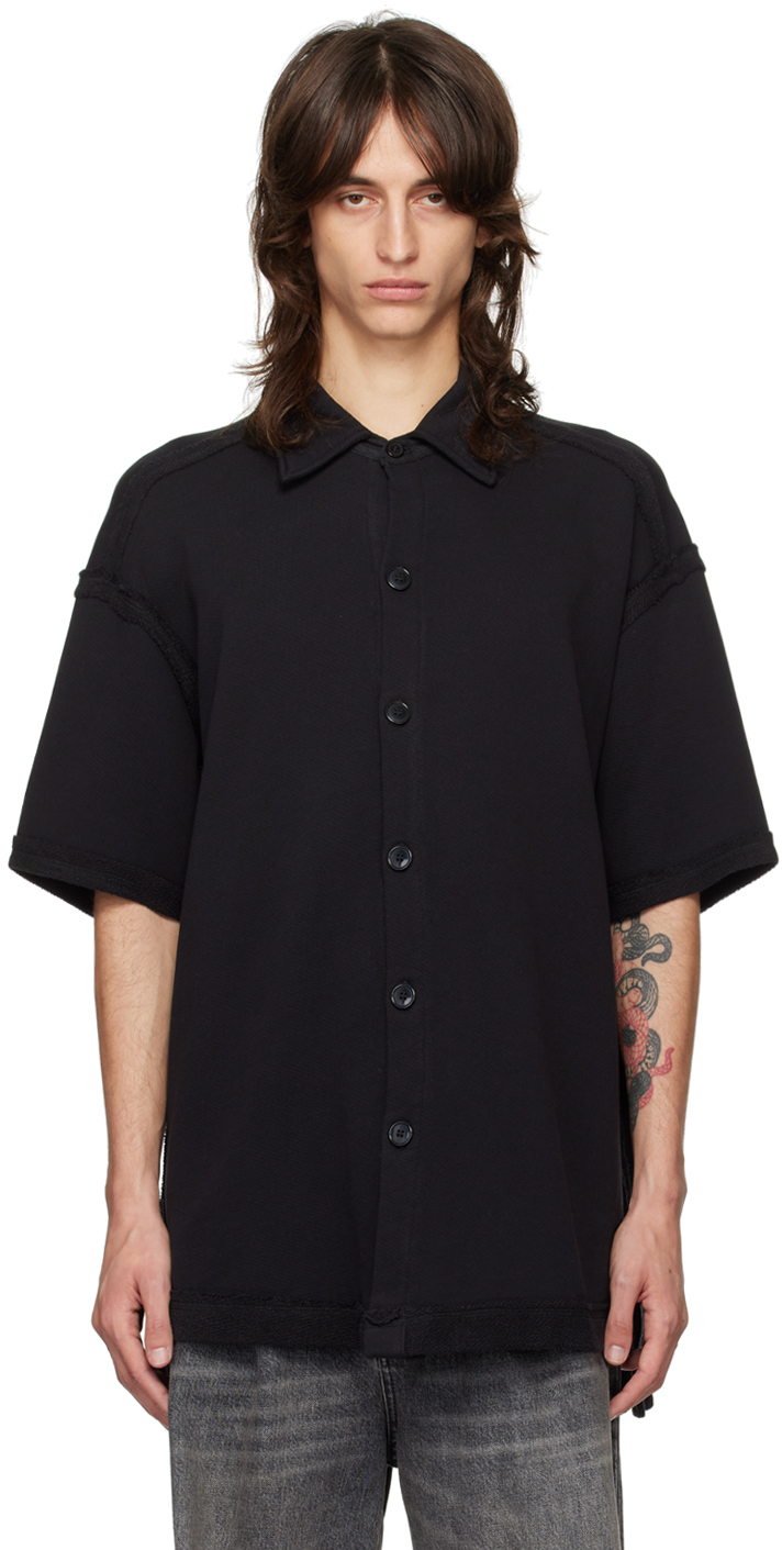 Shop Greg Lauren Black Terry Studio Shirt