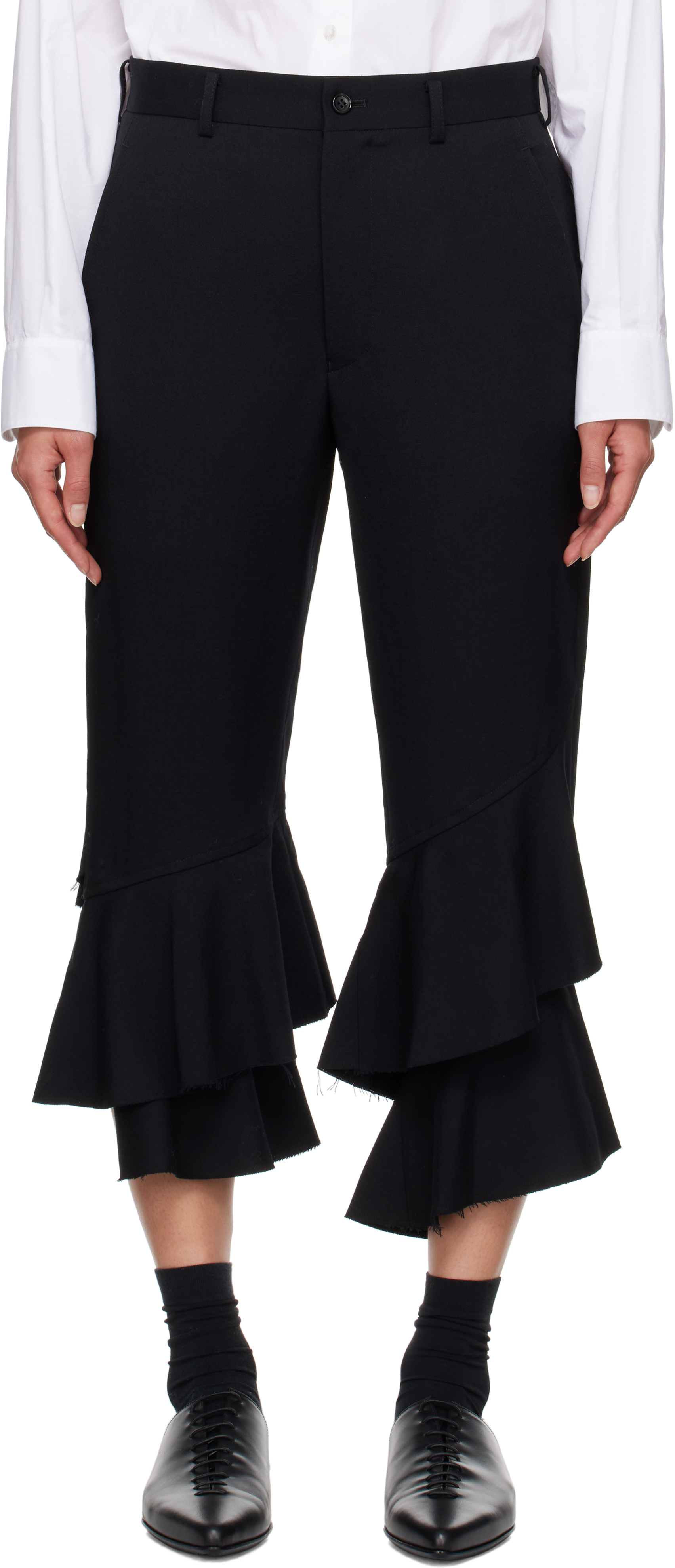 Black Comme Des Garçons Black Gabardine Trousers In 1 Black