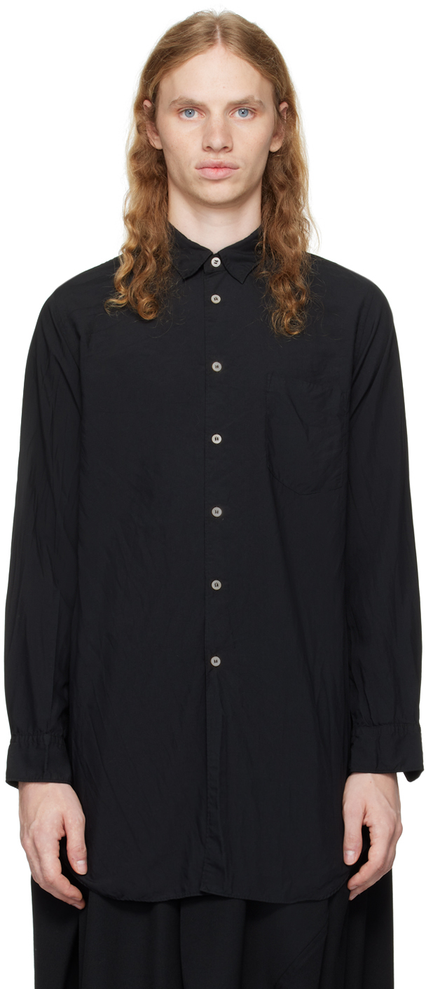 Shop Black Comme Des Garçons Black Frayed Edge Shirt