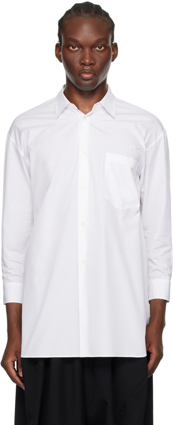 White Spread Collar Shirt