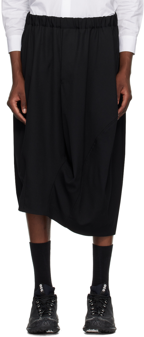 Black Asymmetric Hem Skirt