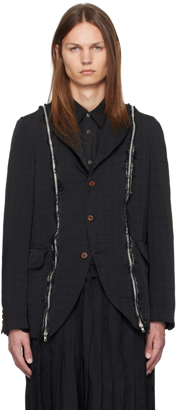 Shop Black Comme Des Garçons Black Zip Blazer In 1 Black