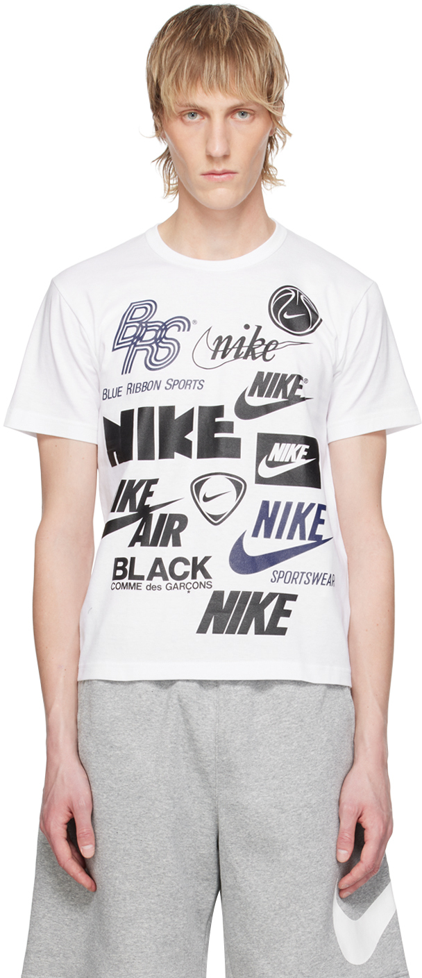 Shop Black Comme Des Garçons White Nike Edition T-shirt