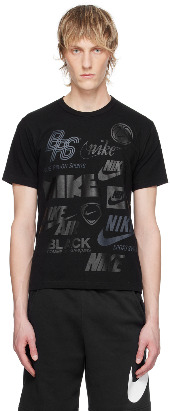 Black Comme des Garçons: Black Nike Edition T-Shirt | SSENSE