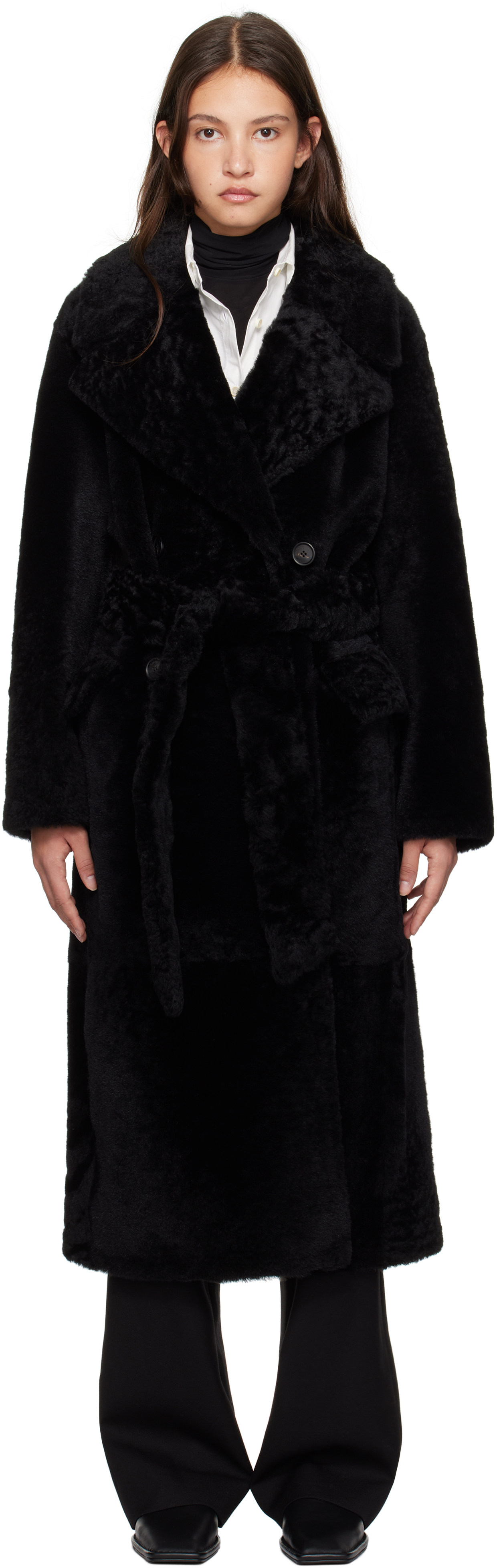 Black Margaux Shearling Coat