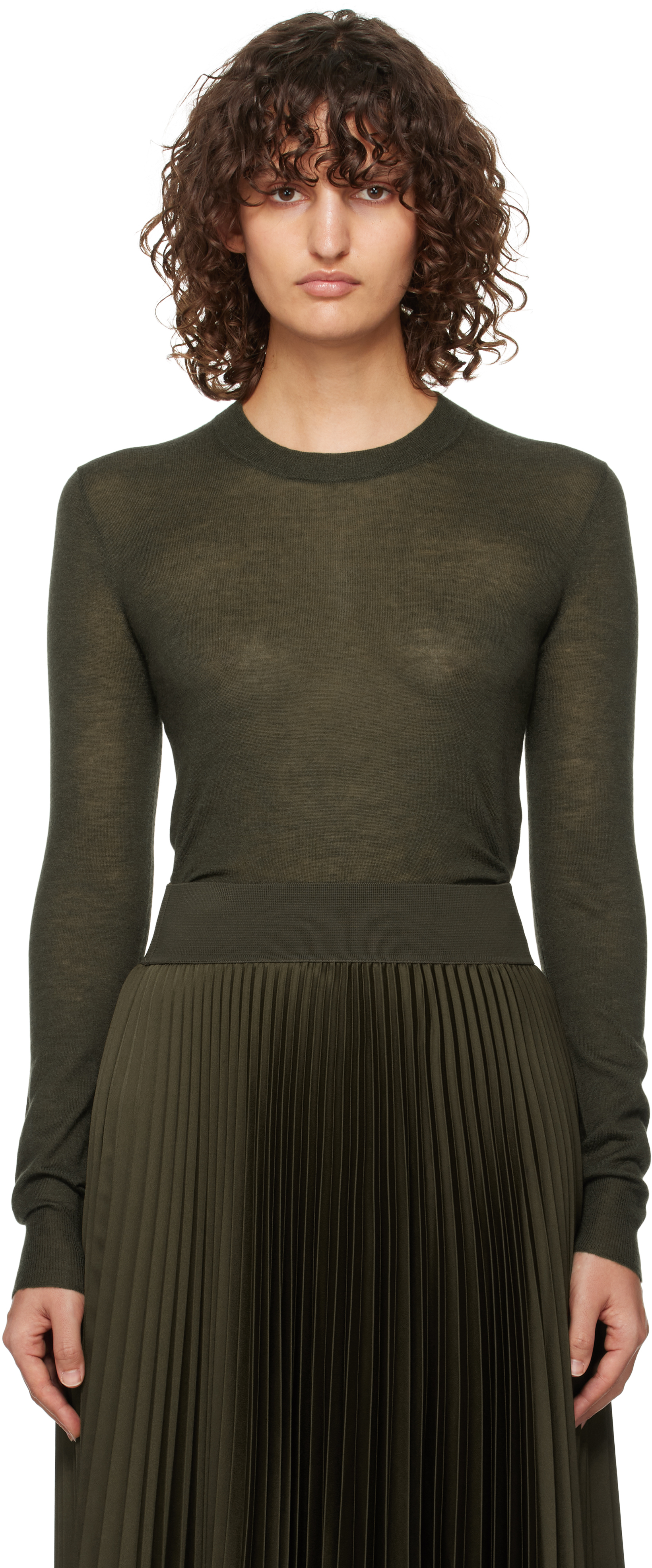 Beige Cashair Round Neck Sweater