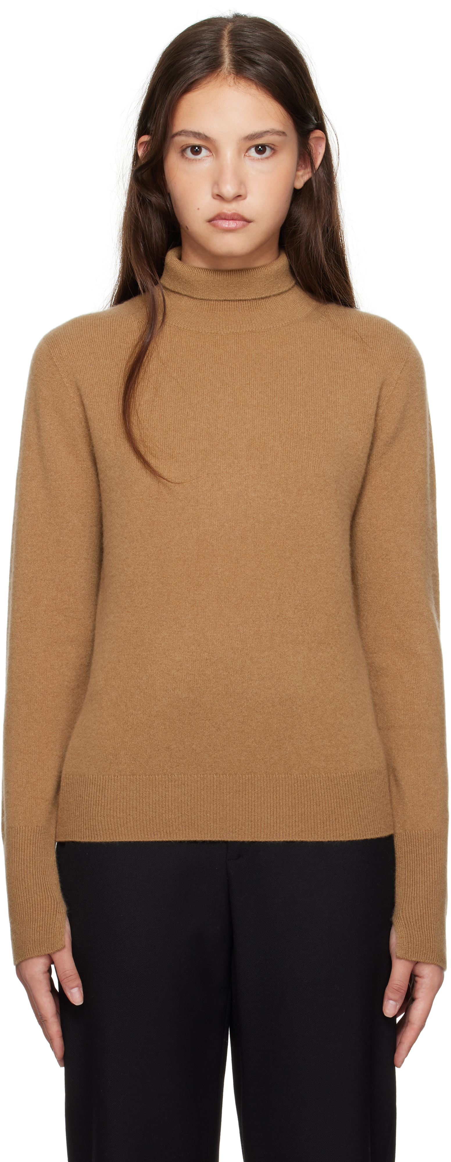 Beige Light Pure Cashmere Turtleneck