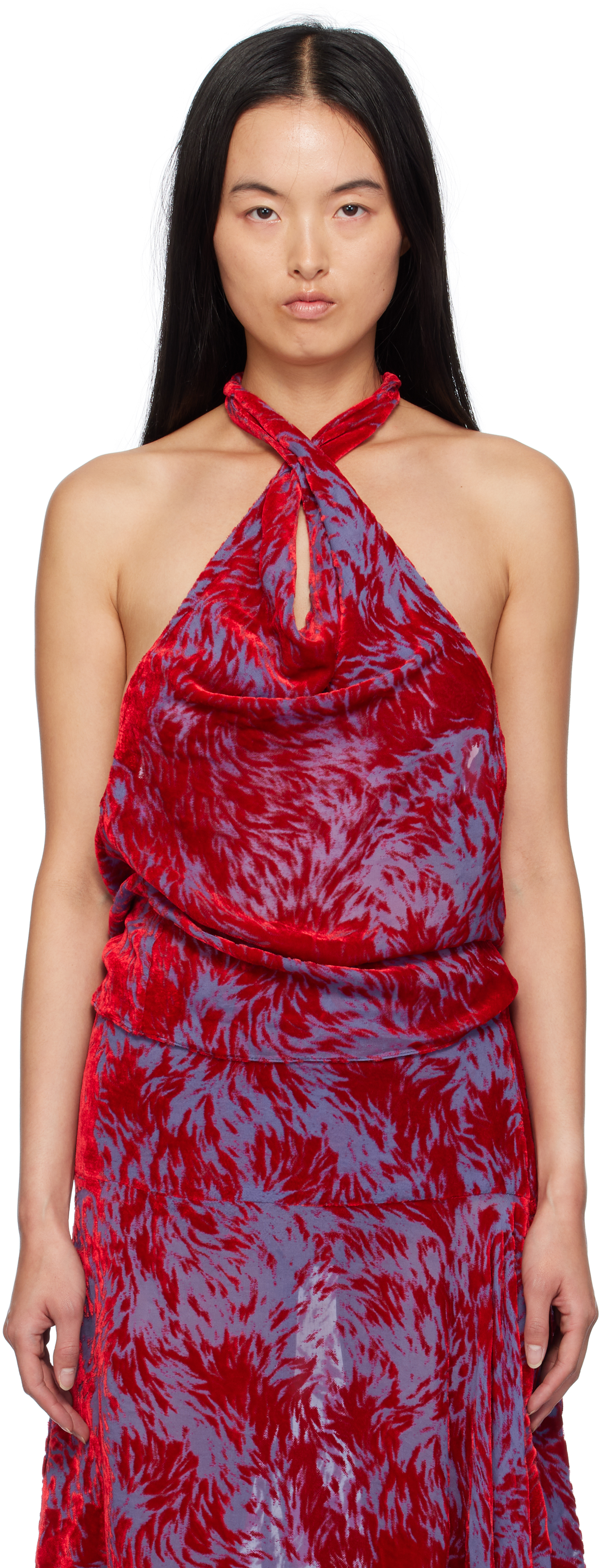 Shop Masha Popova Ssense Exclusive Red & Purple Twisted Straps Tank Top In Crimson Lilac