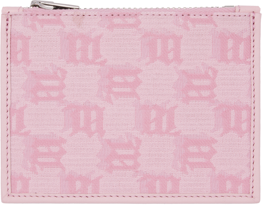 Shop Misbhv Pink Jacquard Monogram Card Holder In Bubblegum