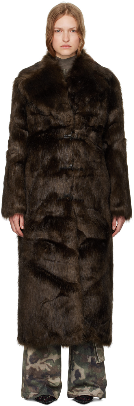 【関税込み】MISBHV ブラウン St Moritz フェイクファー コート MISBHVのブラウン St Moritz フェイクファー コートがセール中