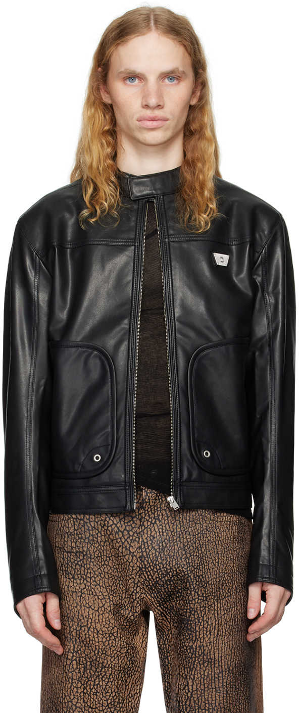 Black Astro Faux-Leather Jacket