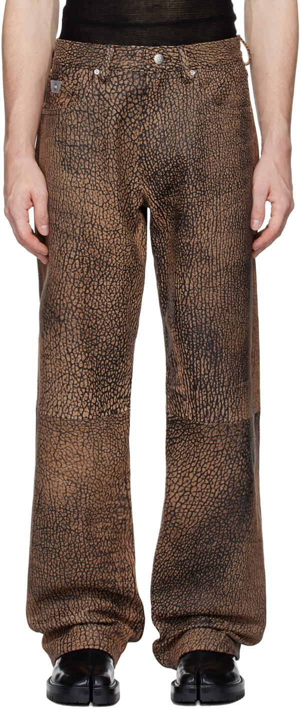 Shop Misbhv Brown Safari Leather Pants