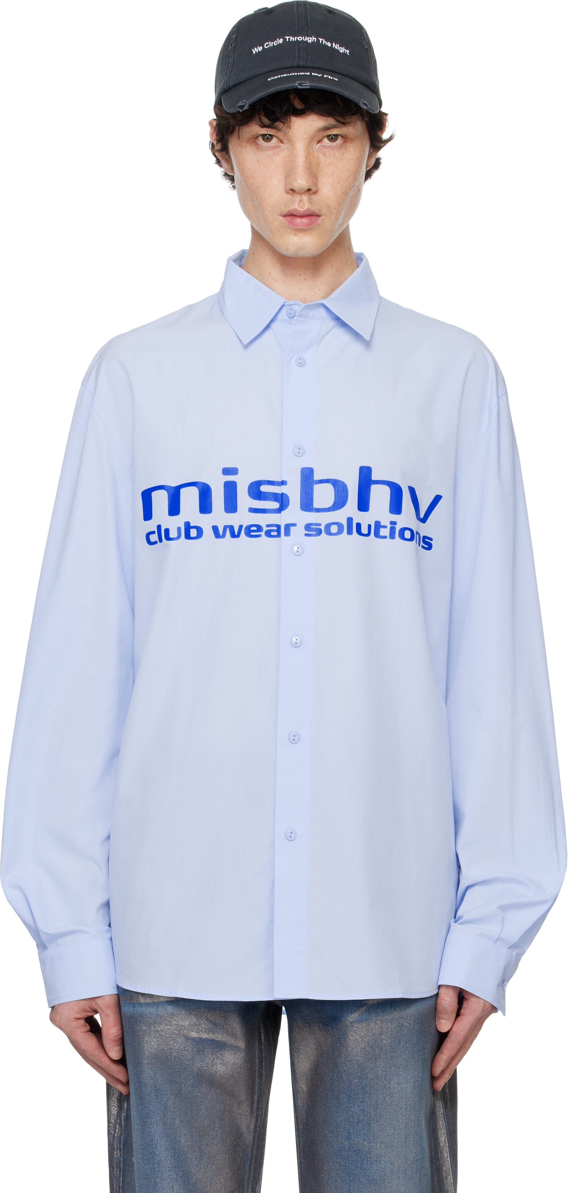 Misbhv Blue Sport Shirt In Light Blue