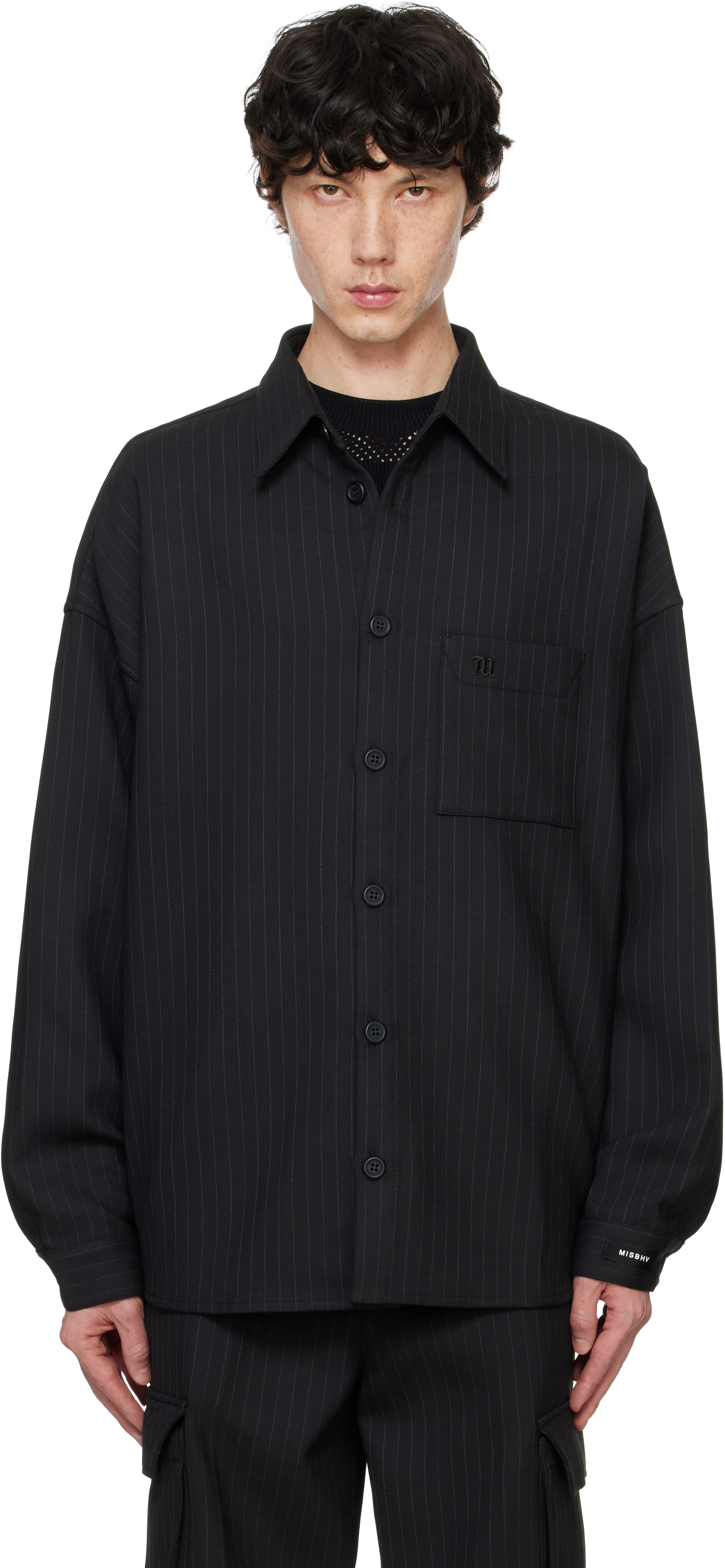 Misbhv Black Office Pinstripe Overshirt