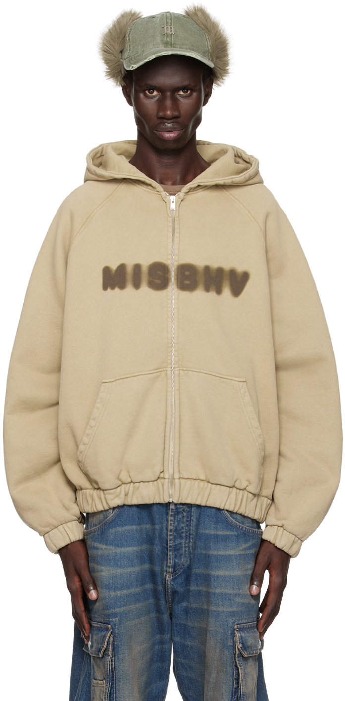 Beige Community Zipped Hoodie