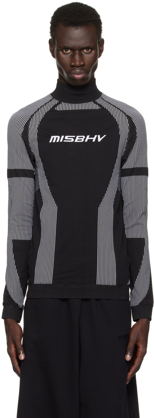 Shop Misbhv Black & White Sport Long Sleeve Top In Black/white