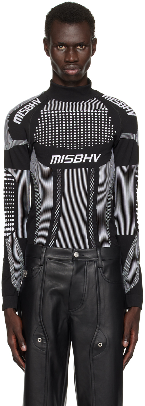 Shop Misbhv Black & White Sport Europa Long Sleeve Top In Black/white