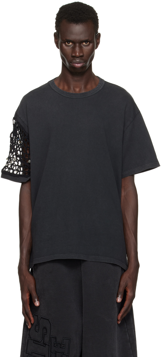 【関税込み】MISBHV ブラック Ibiza クロシェ Tシャツ Black Crochet Ibiza T-shirt by MISBHV on Sale