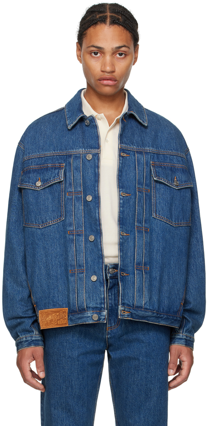 BALLY デニムジャケット Blue Logo Patch Denim Jacket by Bally on Sale