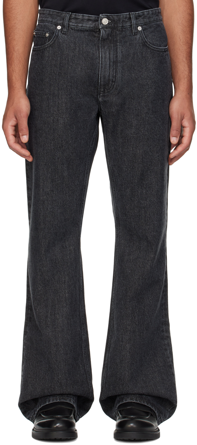 Shop Bally Black Flared Jeans In Grey